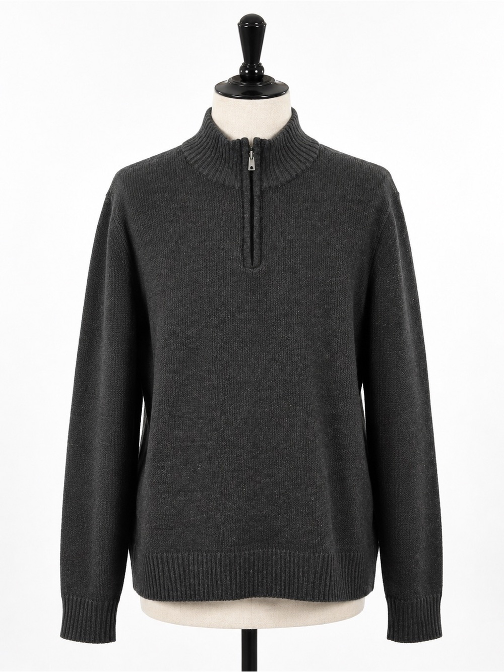 urban pipeline Men’s Charcoal Zip Mock Neck Sweater, Size XL‎